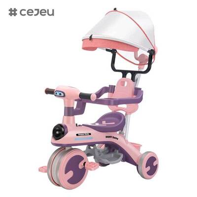 CJ-YT-528 Mayorista Triciclos nuevos duraderos para niños Bicicletas cochecitos para bebés Empujar mango sombrilla de sol Juguetes de paseo para niños pequeños Portabebés para niños en interiores