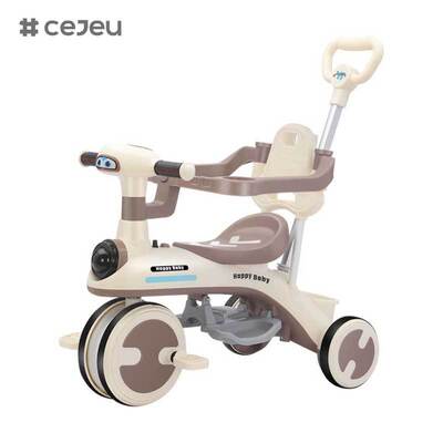CJ-YT-528 Mayorista Triciclos nuevos duraderos para niños Bicicletas cochecitos para bebés Empujar mango sombrilla de sol Juguetes de paseo para niños pequeños Portabebés para niños en interiores