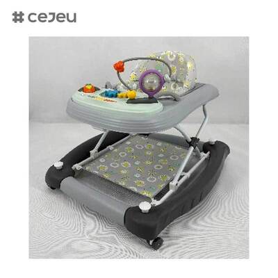 CJ-BST-9308 (WALKER + ROCKER+PUSH), Walker & Rocker 2 en 1: paseo musical luminoso con elevación de 3 niveles y base de agarre seguro”