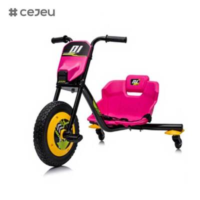 CJ-AHL027 Asientos de plástico 2-7 años Alimentado con batería Pedal Drift paseo en coche al aire libre diversión ruedas traseras de ruedas y giro